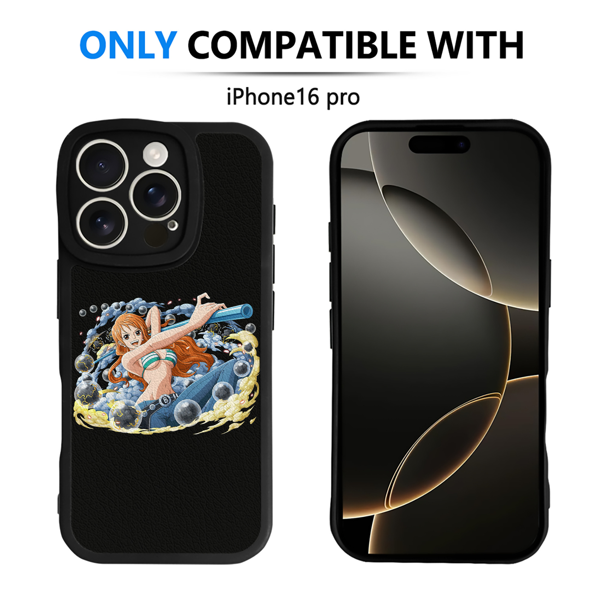 （画像用） ワンピース ナミ ONE PIECE Nami 【iPhone 16シリーズ対応】シリコンスマホケース（レザー調） 材質：シリコン
